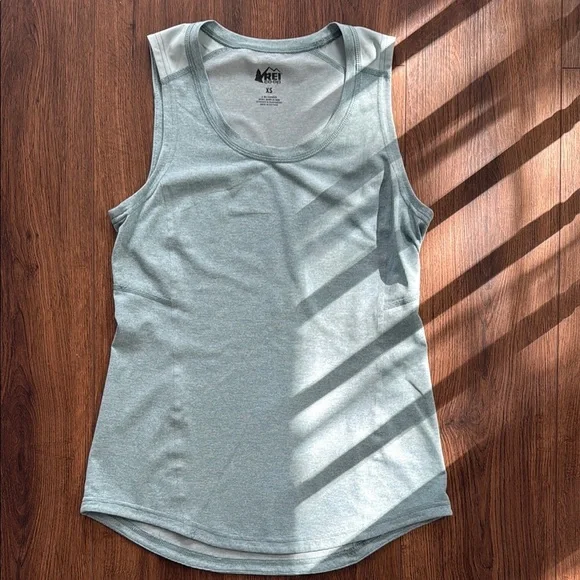 REI Screenline Tank XS Teal Breathable Lightweight Athleisure Summer Run Hike - Picture 1 of 7
